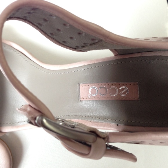 Dusty Rose ECCO 'Omak' Perforated Leather High Heel Sandals 39 - Picture 5 of 7